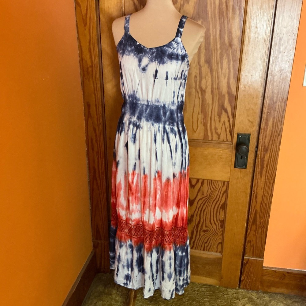 American Woman hippie chic tie dye maxi dress - Picture 6 of 10